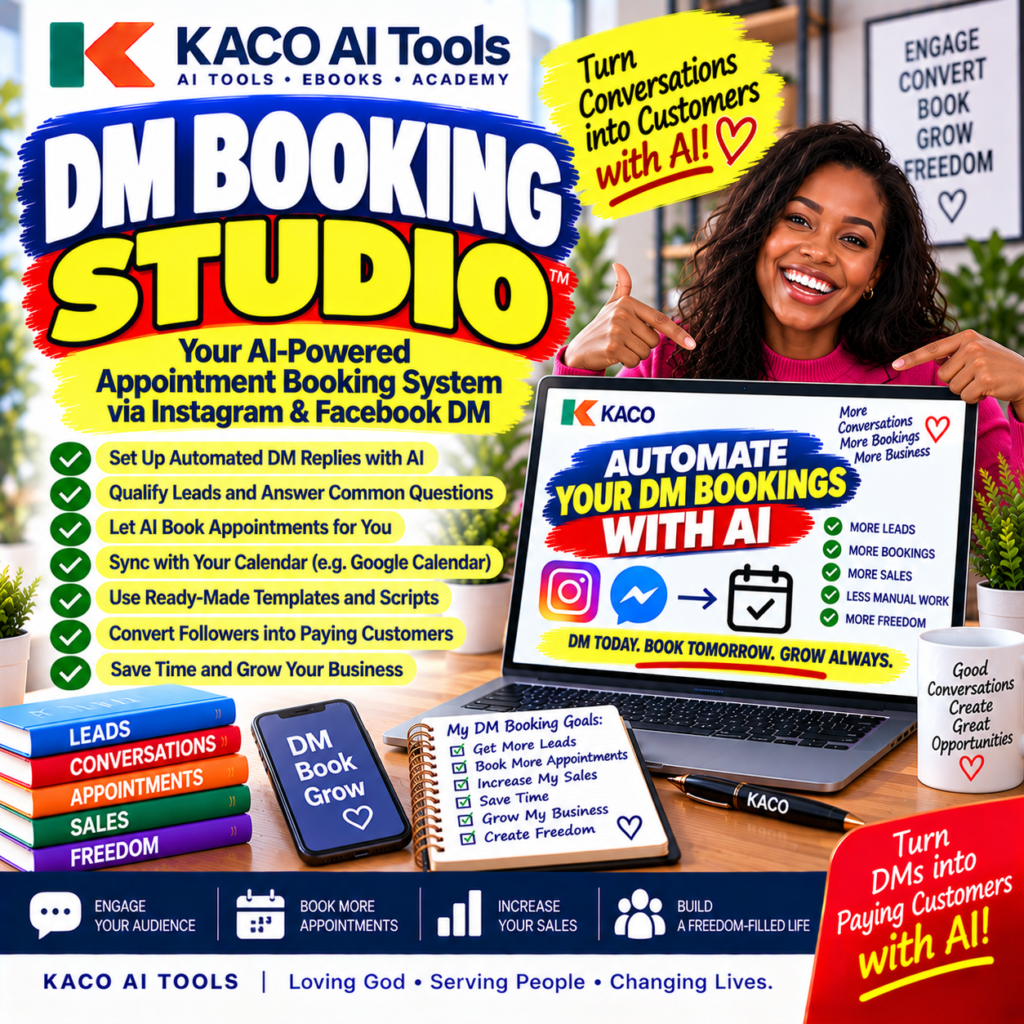 DM Booking Studio AI-powered appointment booking system by KACO AI Tools