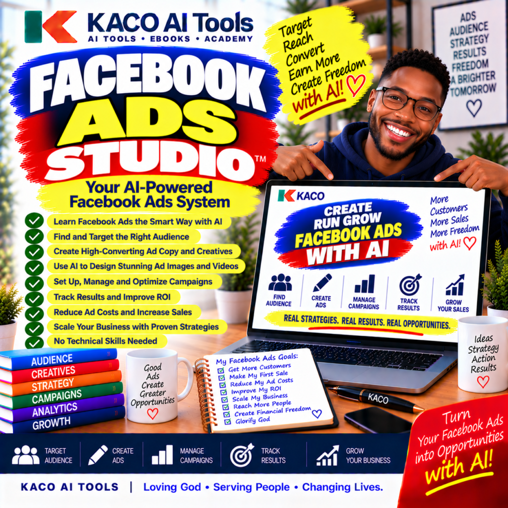 Facebook Ads Studio AI-powered Facebook advertising system by KACO AI Tools