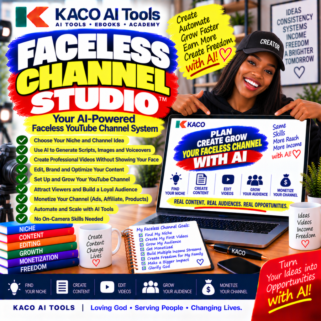 Faceless Channel Studio AI-powered faceless YouTube channel system by KACO AI Tools