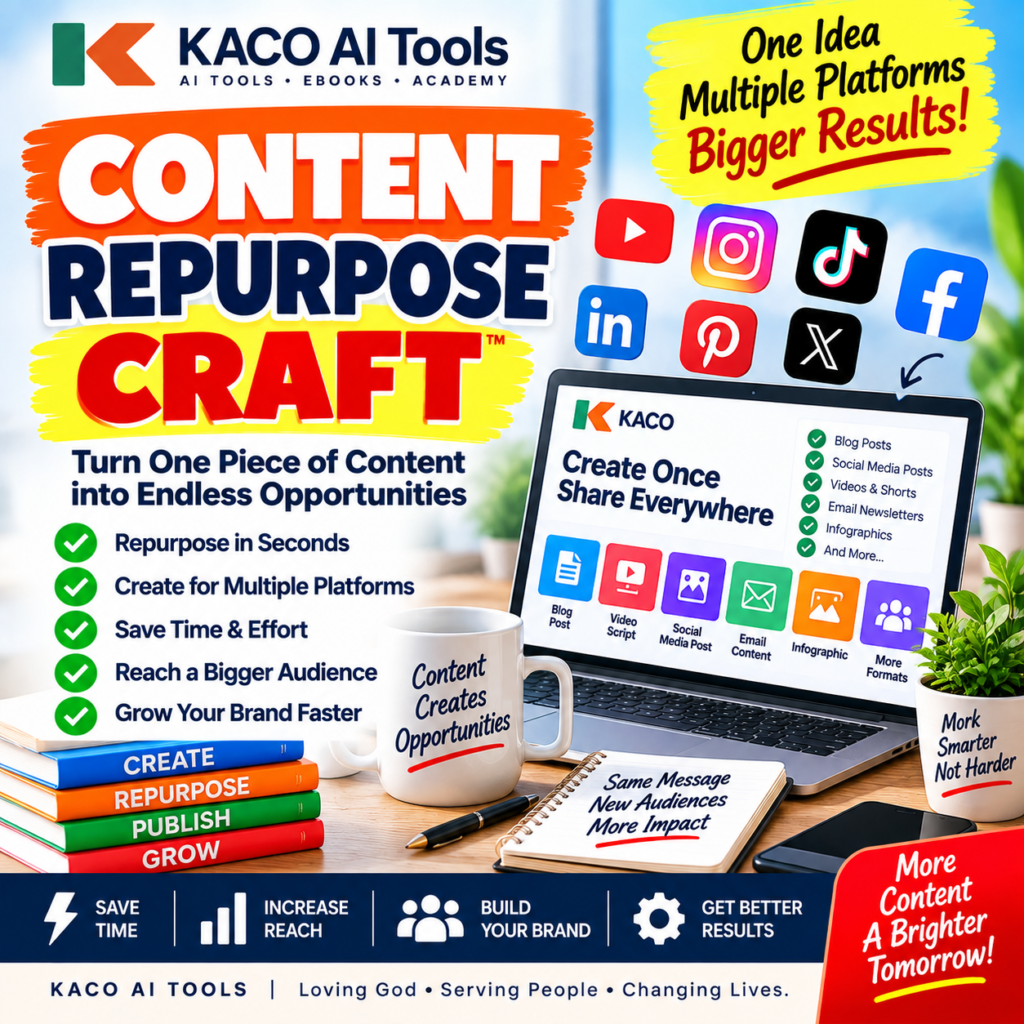 KACO ContentRepurposeCraft multi-platform content repurposing product image