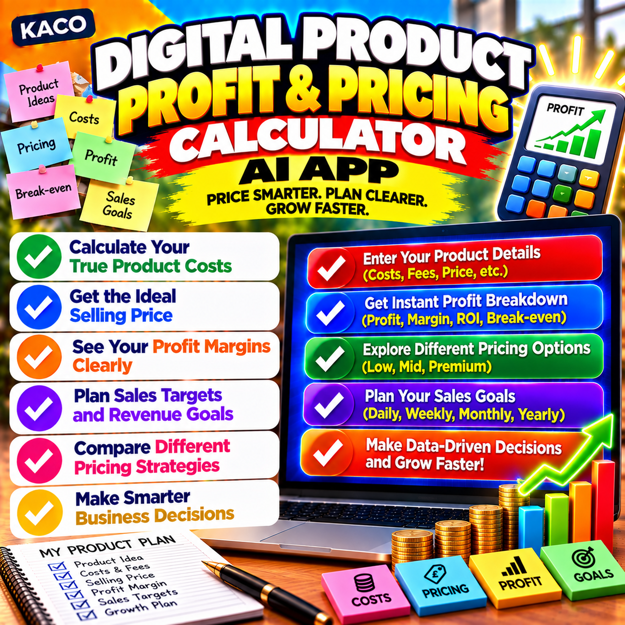 KACO Digital Product Profit and Pricing Calculator AI App