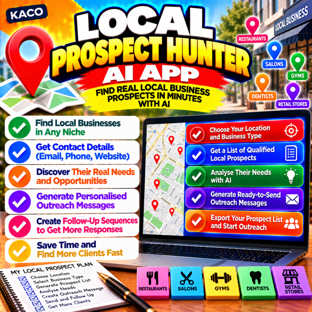 KACO Local Prospect Hunter AI App - find and rank local business prospects