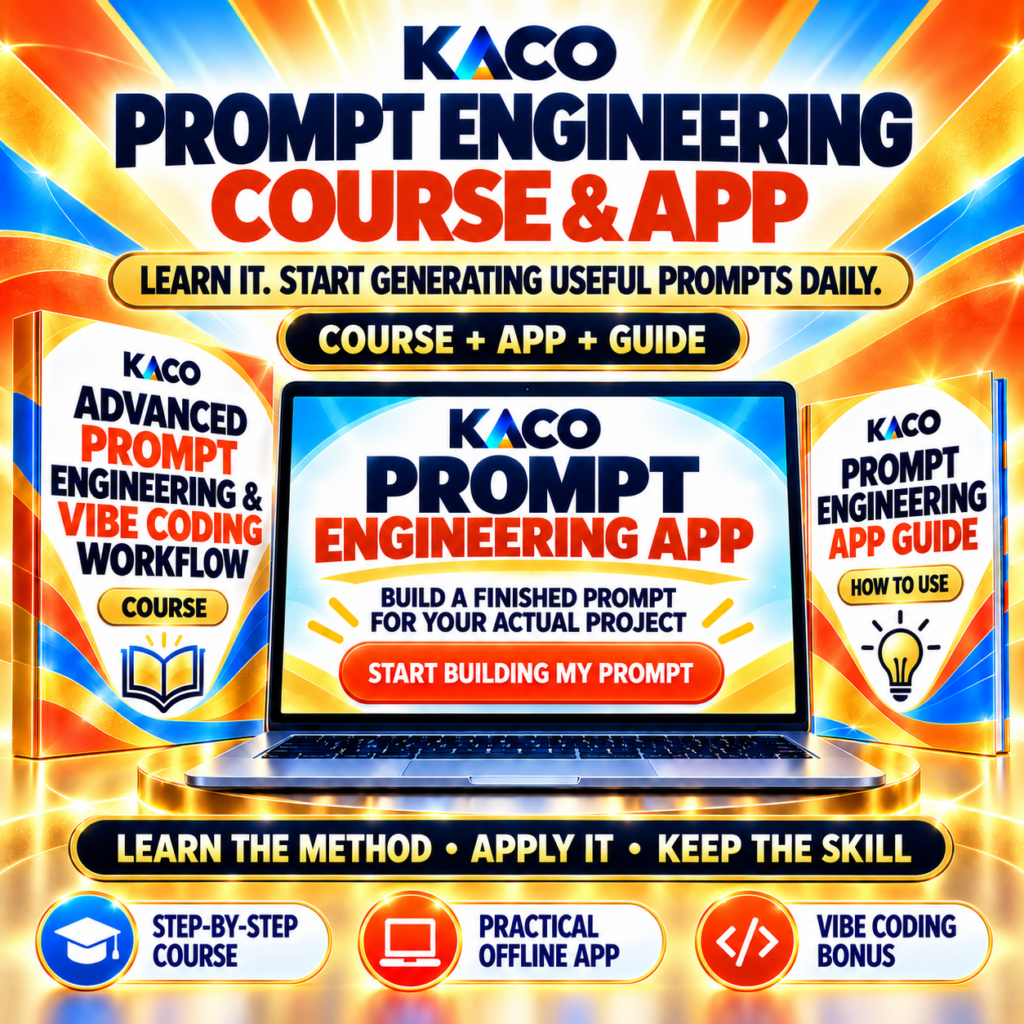 KACO Master Prompt Generator App with complete practical master prompt system and how-to guide