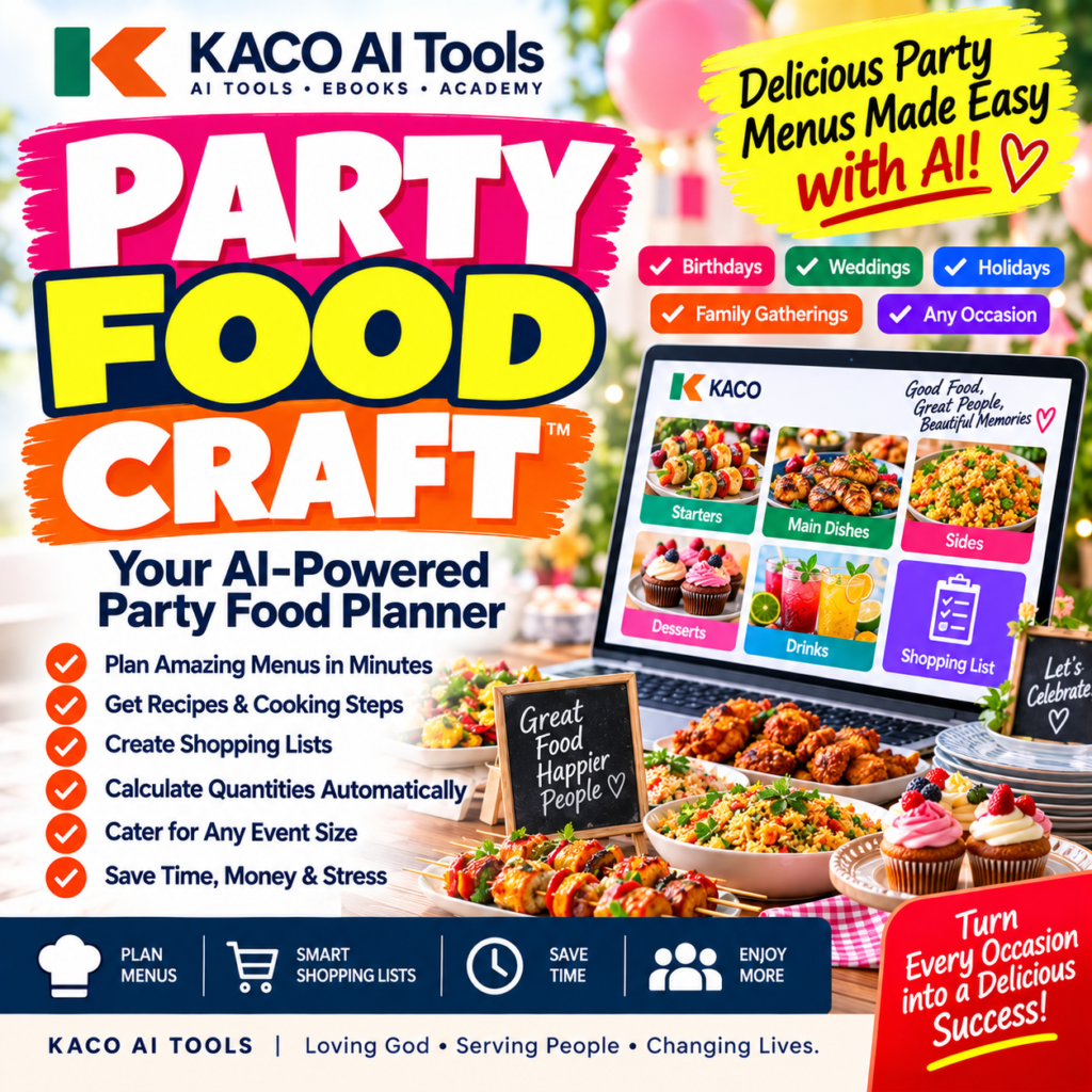 KACO PartyFoodCraft AI-powered party food planner