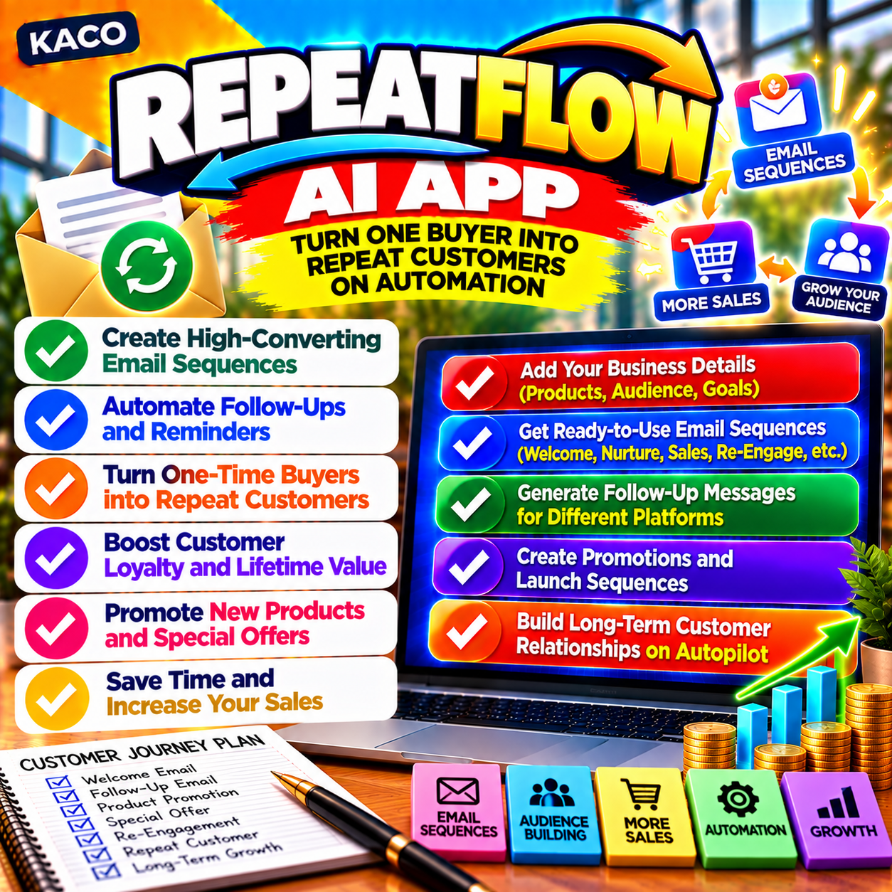 KACO RepeatFlow AI App - bring past customers back for repeat business
