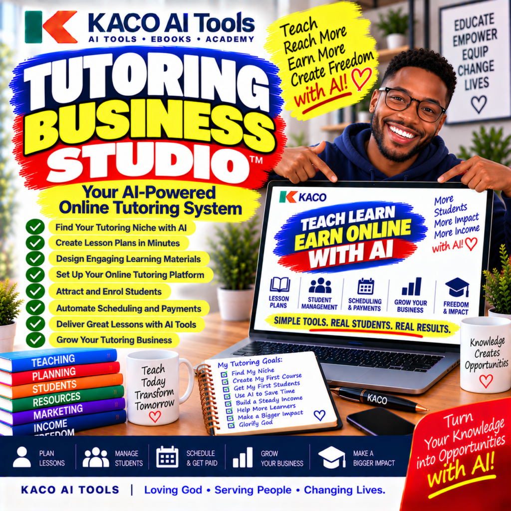 Tutoring Business Studio AI-powered tutoring business system by KACO AI Tools