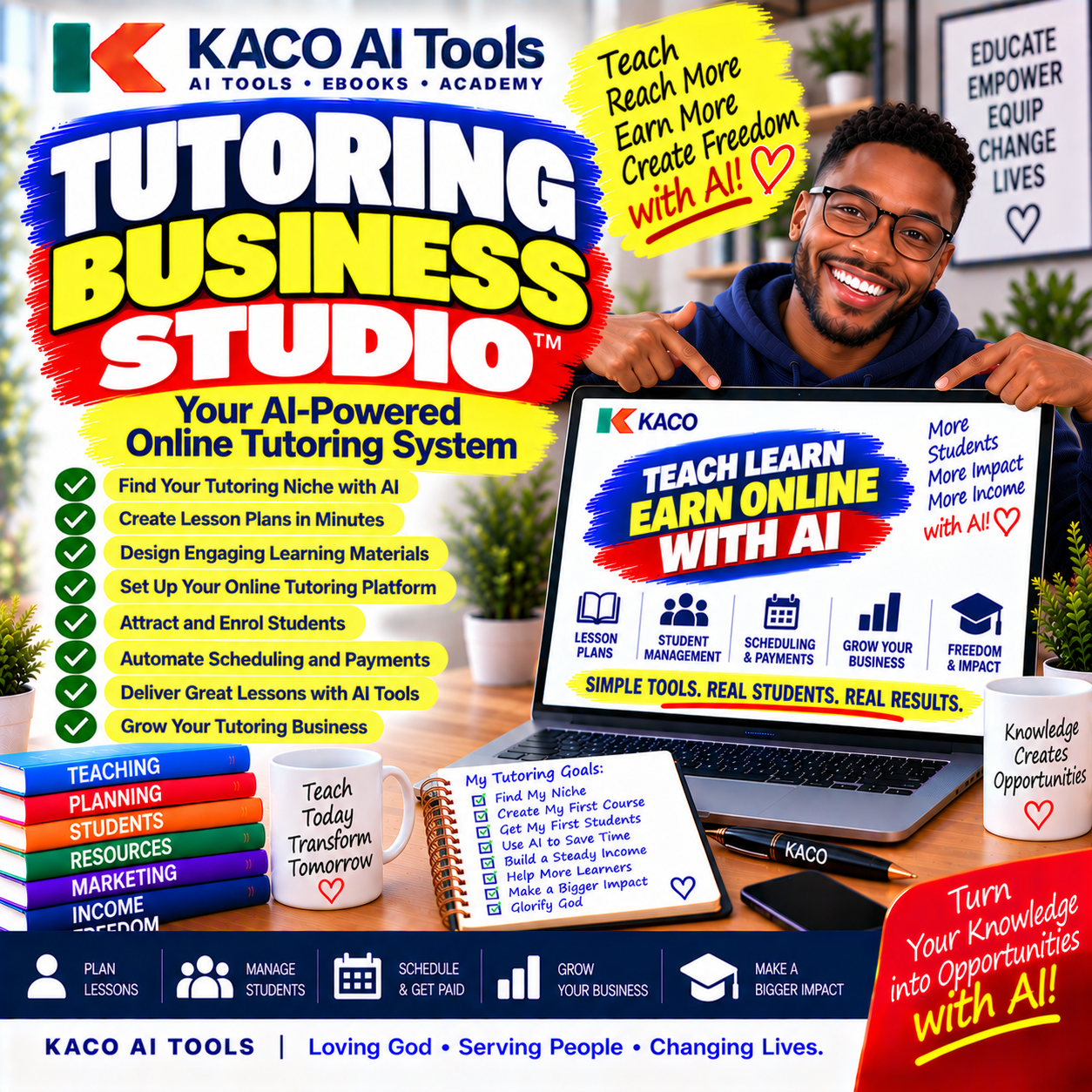 Tutoring Business Studio AI-powered tutoring business system by KACO AI Tools