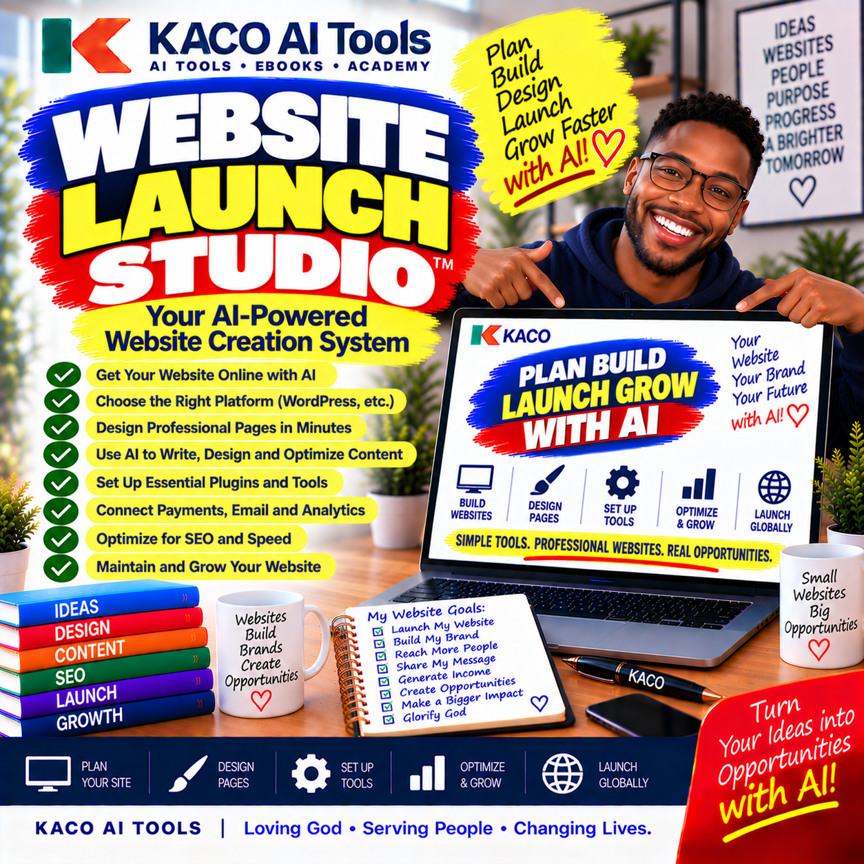 Website Launch Studio AI-powered website launch system by KACO AI Tools