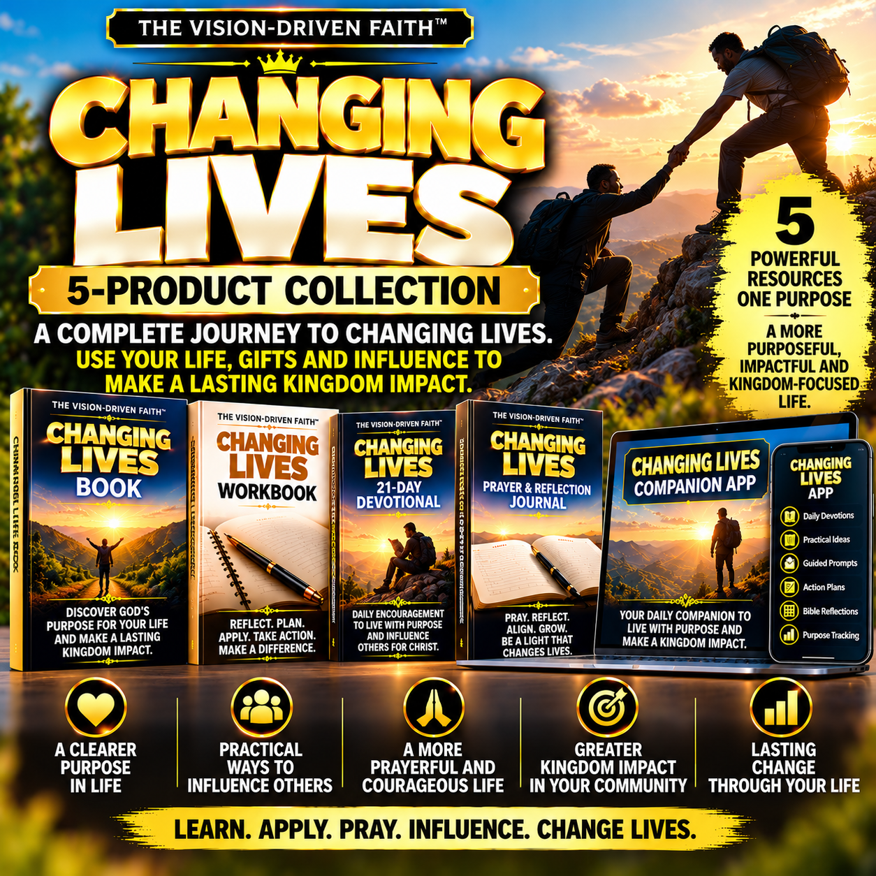 The Vision-Driven Faith Changing Lives 5-Product Collection – Christian purpose, influence and Kingdom impact collection