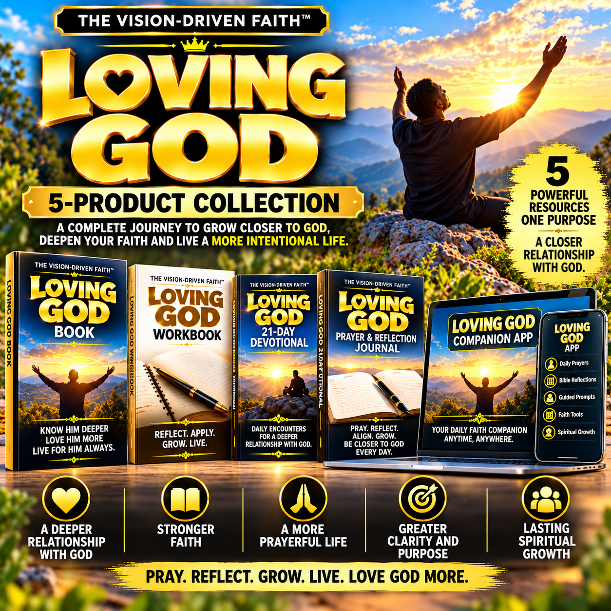 The Vision-Driven Faith Loving God 5-Product Collection – complete Christian spiritual growth collection