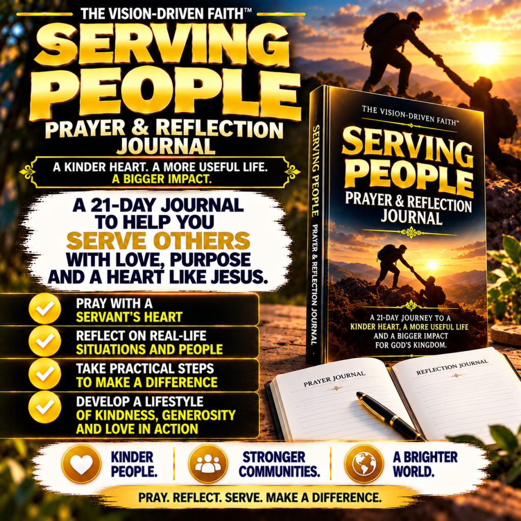 The Vision-Driven Faith Serving People Prayer and Reflection Journal – Christian journal for practical love, service and Kingdom impact